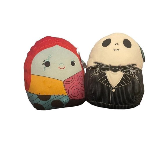 NWT SQUISHMALLOWS Disney Nightmare Before Christmas JACK SALLY Plush Dolls - Picture 1 of 5